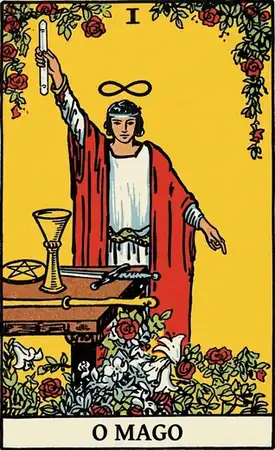 Carta O Mago do tarot Smith-Waite